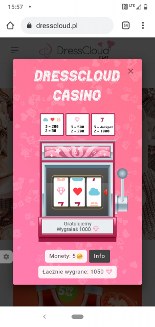 Urodzinowe kasyno DressCloud 