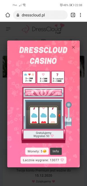 Urodzinowe kasyno DressCloud 