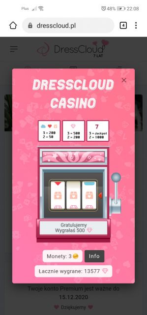 Urodzinowe kasyno DressCloud 