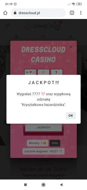 Urodzinowe kasyno DressCloud 