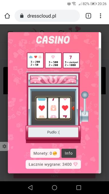 Urodzinowe kasyno DressCloud 