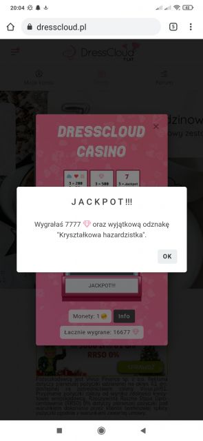 Urodzinowe kasyno DressCloud 