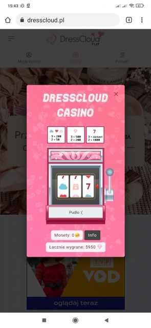 Urodzinowe kasyno DressCloud 