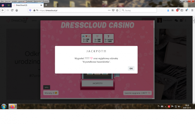 Urodzinowe kasyno DressCloud 