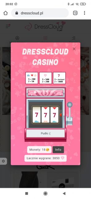 Urodzinowe kasyno DressCloud 