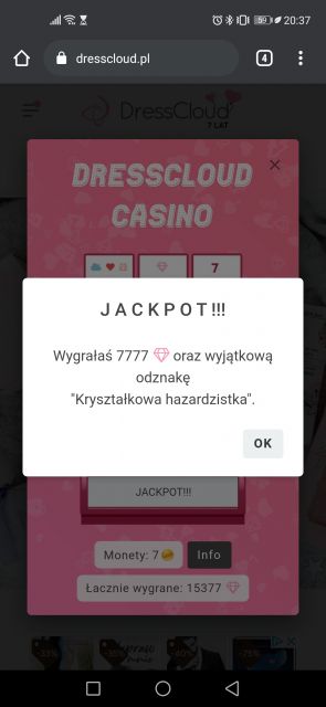 Urodzinowe kasyno DressCloud 