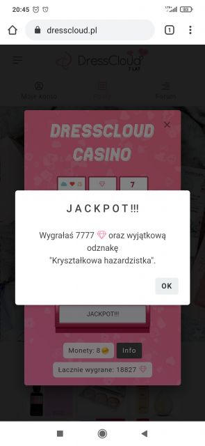 Urodzinowe kasyno DressCloud 