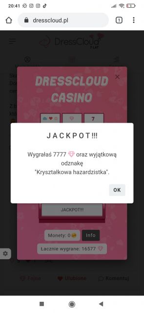 Urodzinowe kasyno DressCloud 