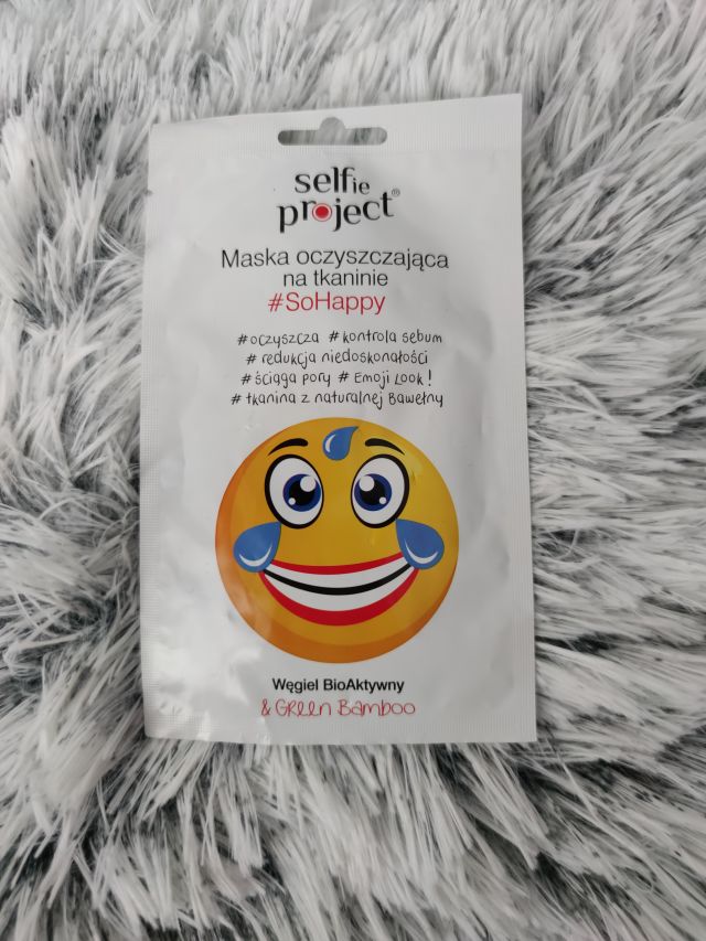 Selfie Project Maska do twarzy na tkaninie, Oczyszczająca, #SoHappy