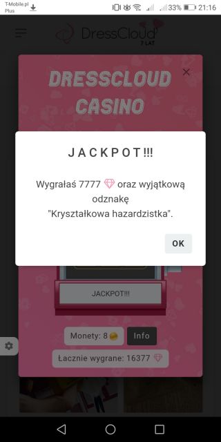 Urodzinowe kasyno DressCloud 