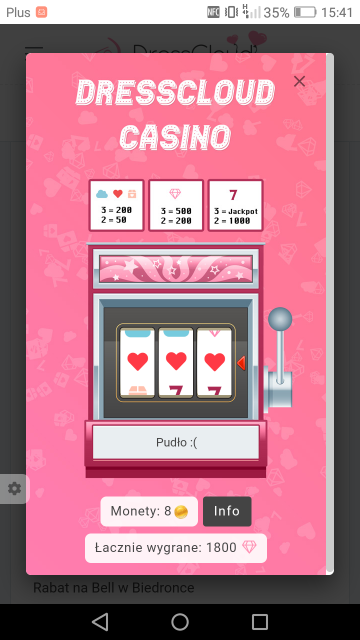 Urodzinowe kasyno DressCloud 