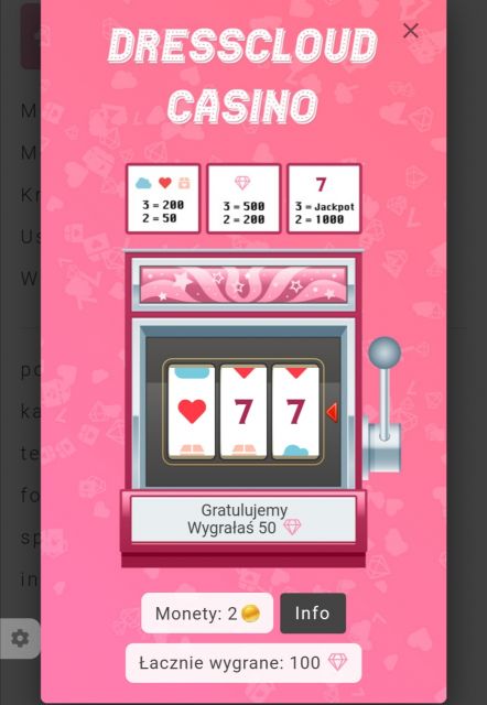 Urodzinowe kasyno DressCloud 