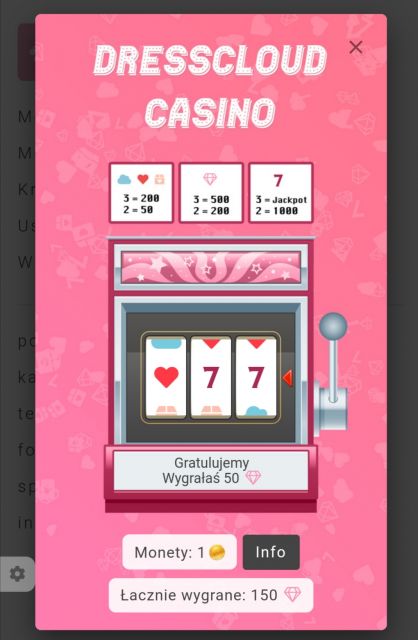 Urodzinowe kasyno DressCloud 