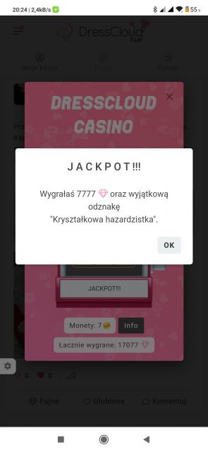 Urodzinowe kasyno DressCloud 