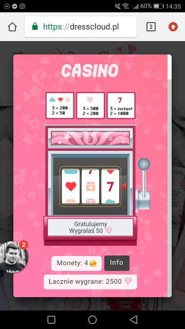 Urodzinowe kasyno DressCloud 