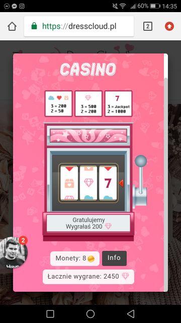 Urodzinowe kasyno DressCloud 