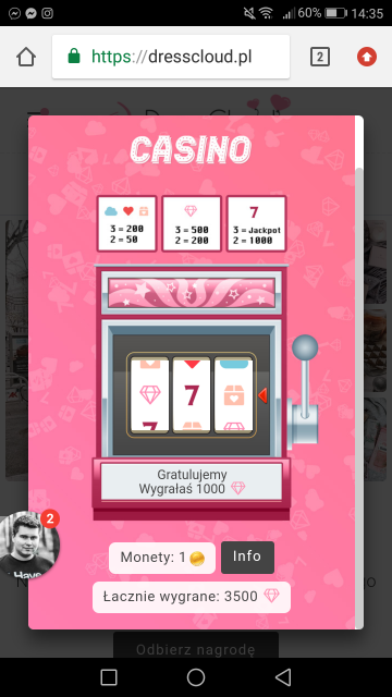 Urodzinowe kasyno DressCloud 