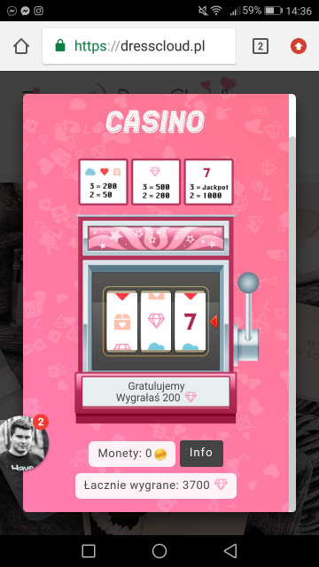 Urodzinowe kasyno DressCloud 