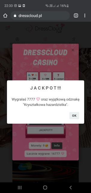 Urodzinowe kasyno DressCloud 