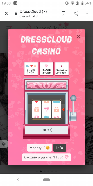 Urodzinowe kasyno DressCloud 