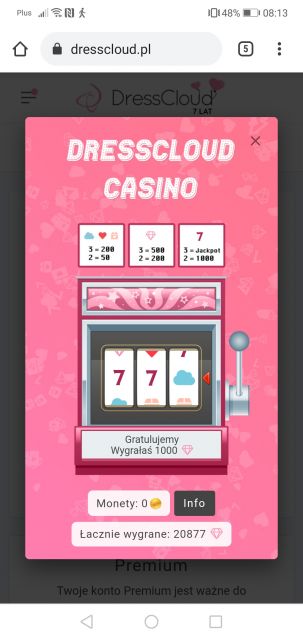 Urodzinowe kasyno DressCloud 