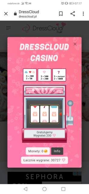 Urodzinowe kasyno DressCloud 