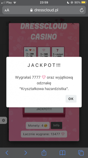 Urodzinowe kasyno DressCloud 