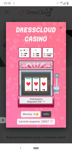 Urodzinowe kasyno DressCloud 