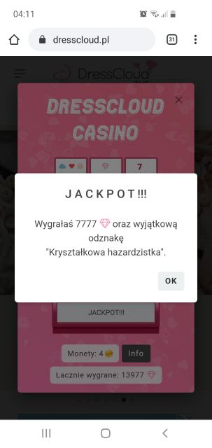 Urodzinowe kasyno DressCloud 