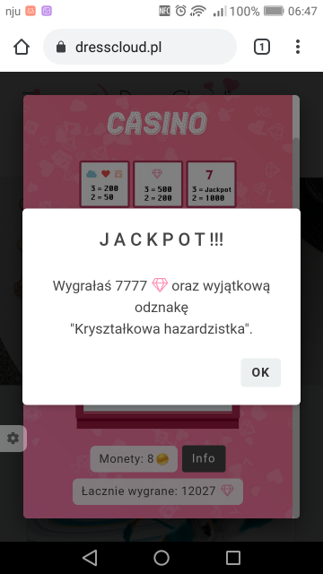 Urodzinowe kasyno DressCloud 