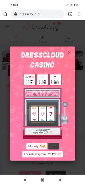 Urodzinowe kasyno DressCloud 