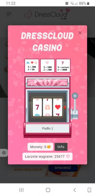 Urodzinowe kasyno DressCloud 