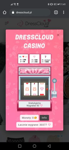 Urodzinowe kasyno DressCloud 