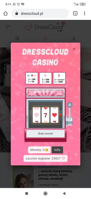 Urodzinowe kasyno DressCloud 