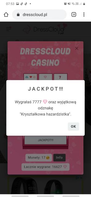 Urodzinowe kasyno DressCloud 