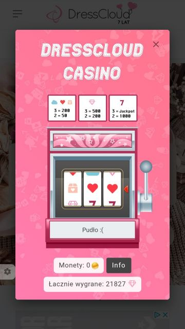 Urodzinowe kasyno DressCloud 