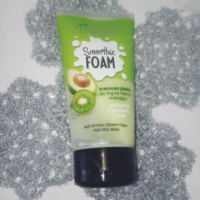 Bielenda Smoothie Foam, Pianka do mycia twarzy, Matująca, Prebiotyk + awokado + kiwi