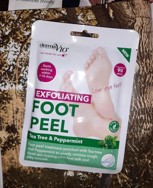 Derma V10 Skarpety złuszczające do stóp, Exfoliating Foot Peel, Drzewo herbaciane i mięta pieprzowa