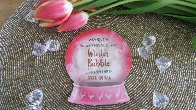 Marion Winter Bubble, Maseczka do twarzy, Bąbelkująca, Regenerująca, Z migdałami i makiem