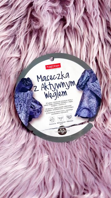 Purederm Maska do twarzy w płacie, Z aktywnym węglem