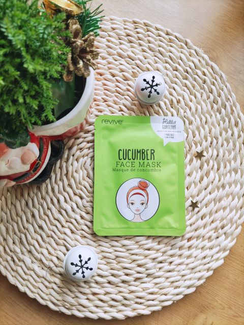 Revive Beauty Maska do twarzy w płacie, Hello Gorgeous, Cucumber Face Mask, Z ekstraktem z ogórka