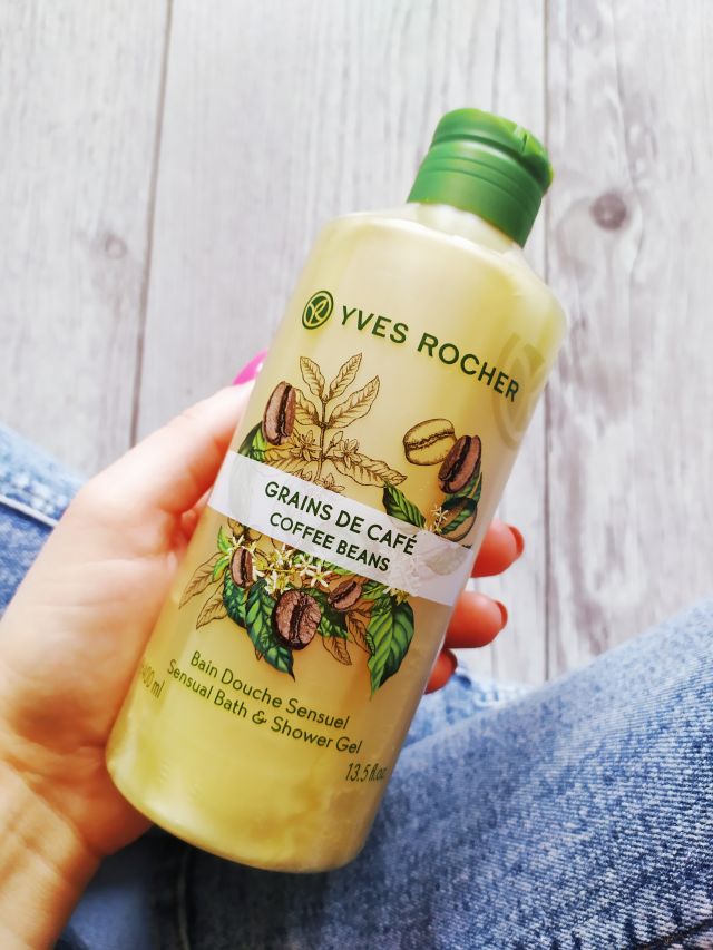 Yves Rocher Żel pod prysznic i do kąpieli, Kremowy, Ziarna kawy 