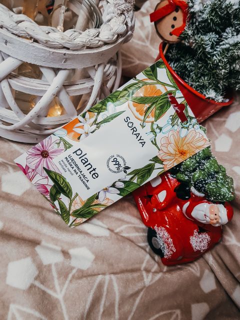 Soraya Plante, Maska do twarzy na tkaninie, Ujędrniająca, Woda neroli i herbata