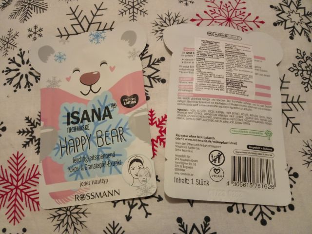 Isana Maseczka do twarzy w płacie, nawilżająca, Happy Bear