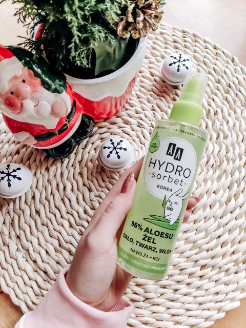 AA Hydro Sorbet, Żel ciało, twarz i włosy, Aloesowy, 96%, Nawilża i koi