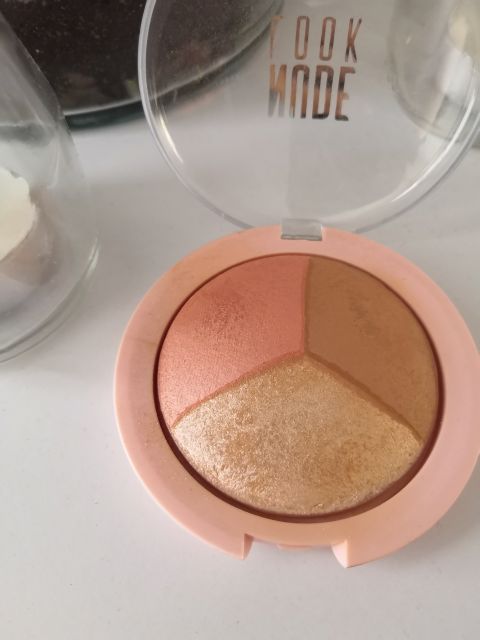 Golden Rose Nude Look, Baked Trio Face Powder, Wypiekane pudry do twarzy 3w1