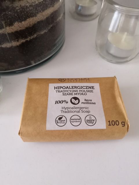Barwa Hipoalergiczne tradycyjne polskie szare mydło w kostce