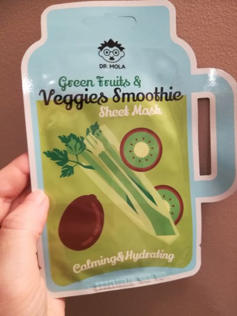 Dr. Mola Maska do twarzy w płachcie, Green Fruits & Veggies Smoothie, Calming & Hydrating