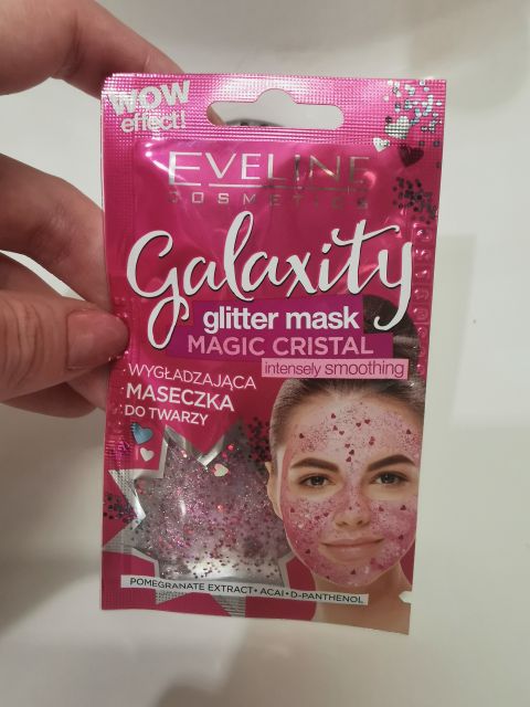 Eveline Galaxity, Glitter Mask, Maseczka do twarzy, Wygładzająca, Magic Cristal