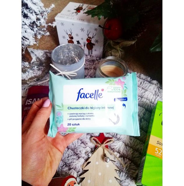 Facelle Intim, Chusteczki do higieny intymnej, Aloes, zielona herbata i rumianek